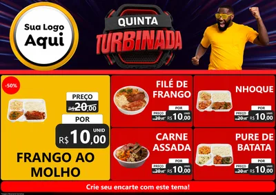 Modelo de Encarte para Encarte A4 Horizontal com o tema Quinta Turbinada para Restaurante