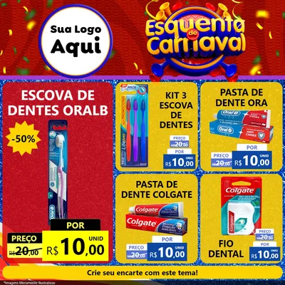 Modelo de Rede Social para Feed Facebook com o tema Esquenta de Carnaval para Higiene Pessoal