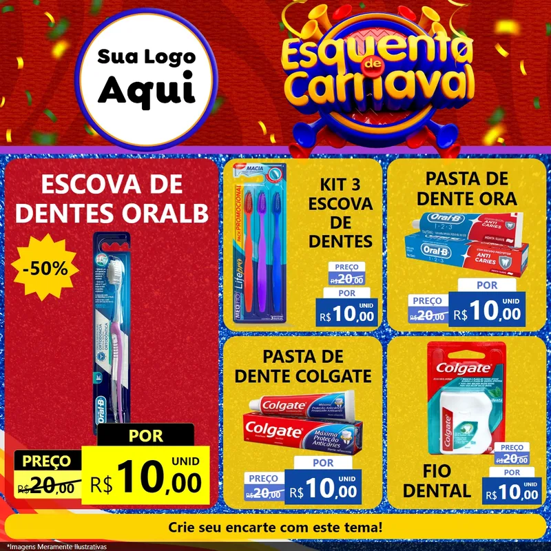 Modelo de Rede Social para Feed Facebook com o tema Esquenta de Carnaval para Higiene Pessoal