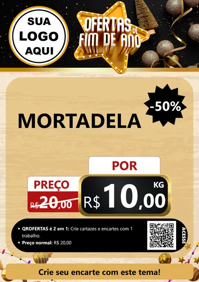 Modelo de Cartaz para Cartaz A4 Vertical com o tema Ofertas de Fim de Ano para Frios e Laticínios