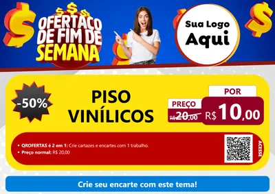 Modelo de Cartaz para Cartaz A4 Horizontal com o tema Ofertaço de Fim de Semana para Material para Construção
