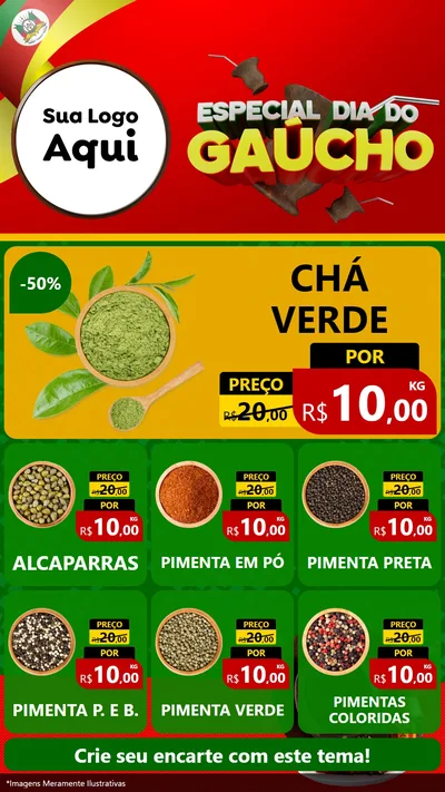 Modelo de Rede Social para Stories com o tema Especial Dia do Gaúcho para Produtos Naturais