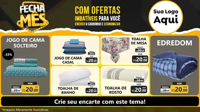 Modelo de TV para TV Horizontal com o tema Fecha Mês para Cama, Mesa e Banho