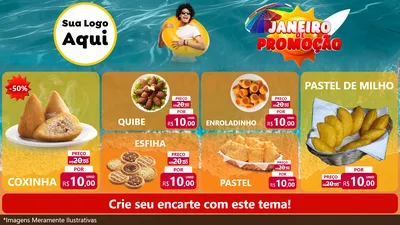 Modelo de TV para TV Horizontal com o tema Janeiro de Promoção para Salgadaria