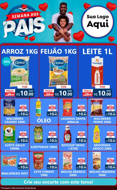 Modelo de Encarte para Encarte Grande com o tema Semana Dos Pais para Supermercado