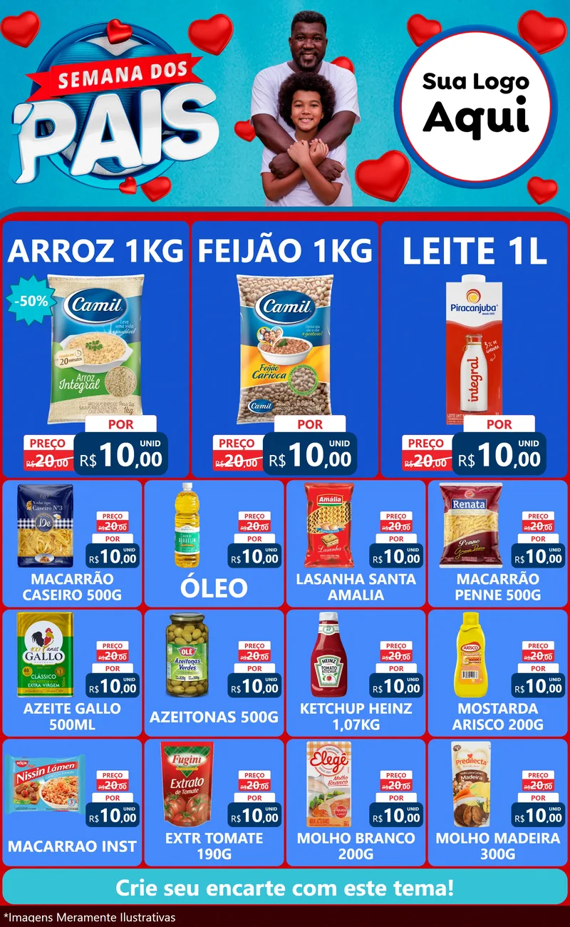 Modelo de Encarte para Encarte Grande com o tema Semana Dos Pais para Supermercado