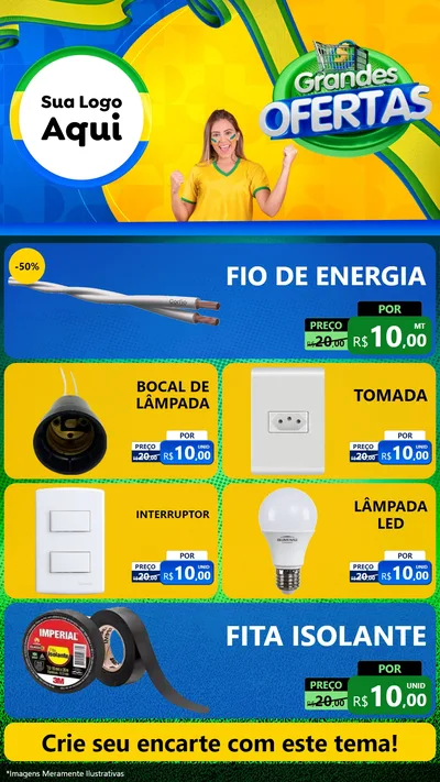 Modelo de TV para TV Vertical com o tema Grandes Ofertas para Materiais Elétricos