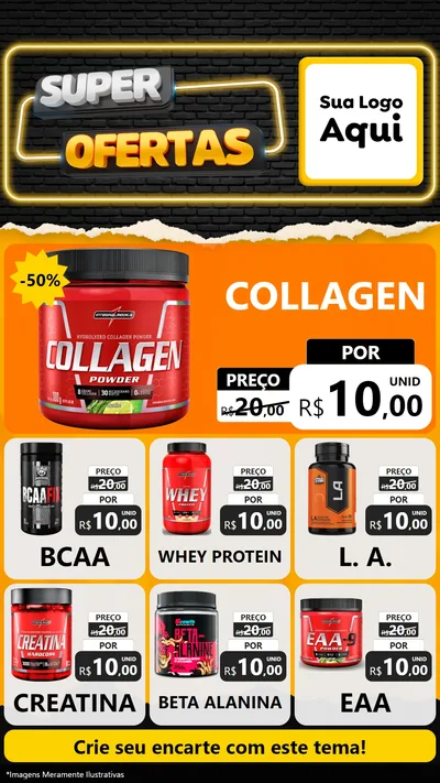Modelo de Rede Social para Stories com o tema Super Ofertas para Suplementos alimentares