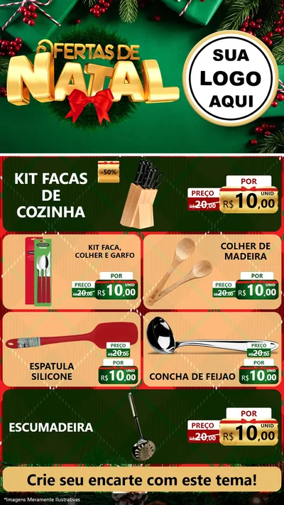 Modelo de TV para TV Vertical com o tema Ofertas de Natal para Utilidades Domésticas