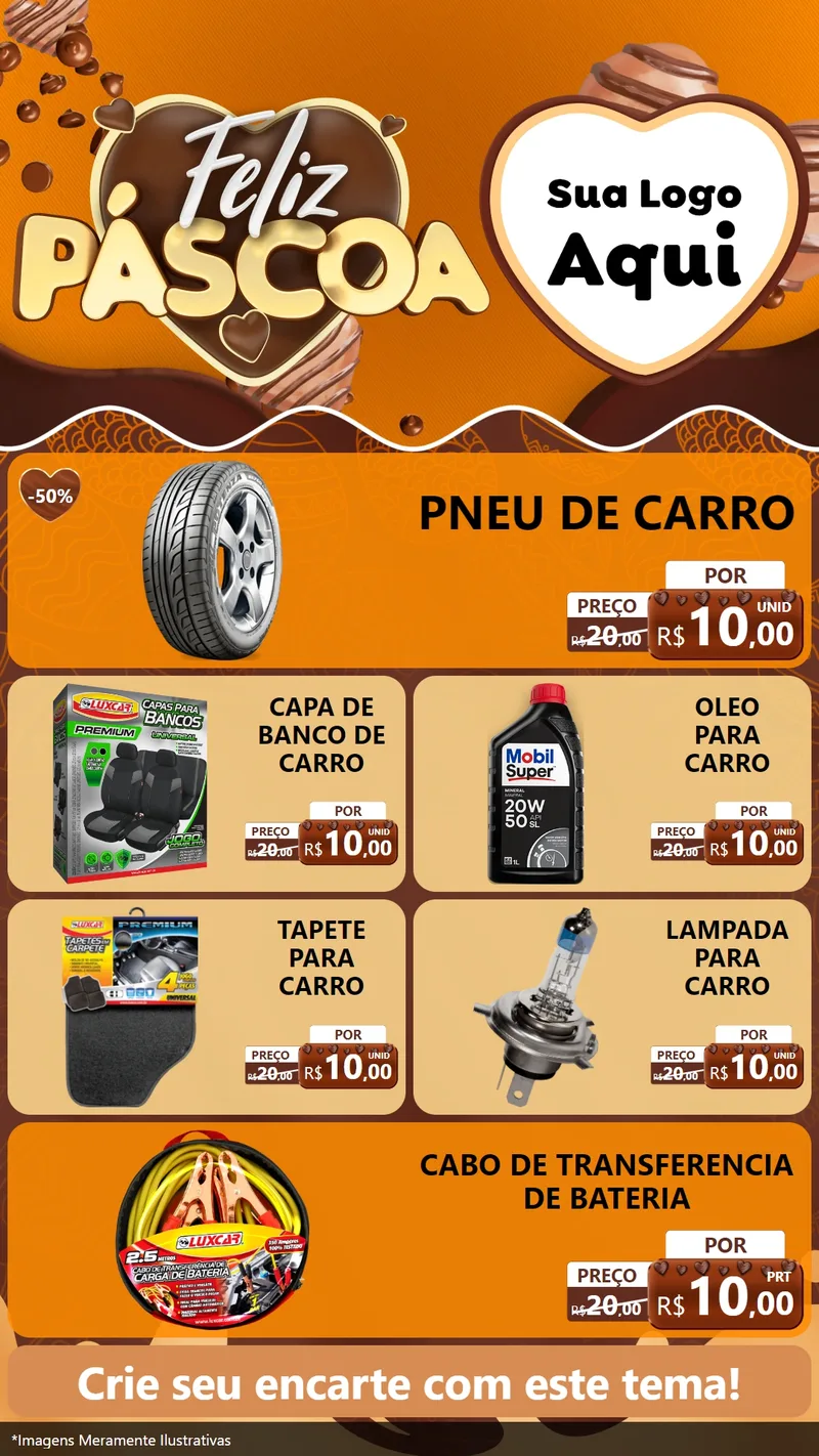 Modelo de TV para TV Vertical com o tema Feliz Páscoa para Auto peças