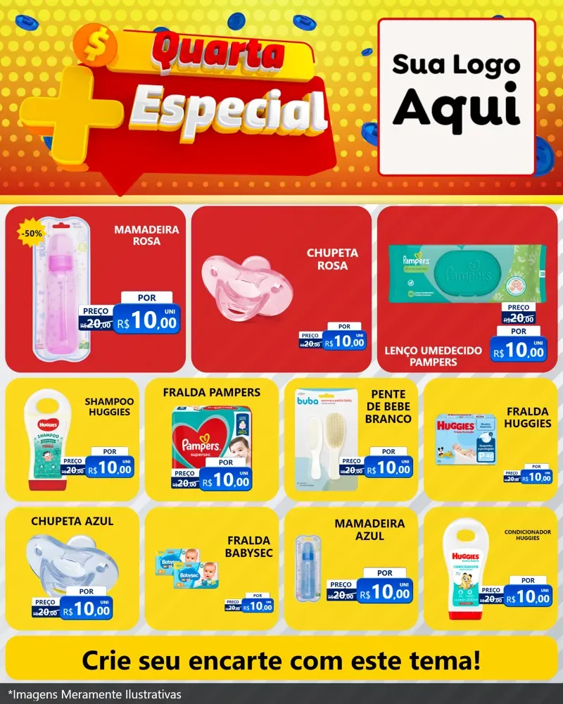Modelo de Rede Social para Feed Instagram com o tema Quarta Mais Especial para Bebês