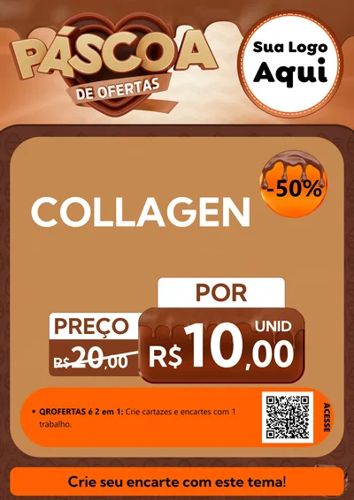 Modelo de Cartaz para Cartaz A4 Vertical com o tema Páscoa de Ofertas para Suplementos alimentares
