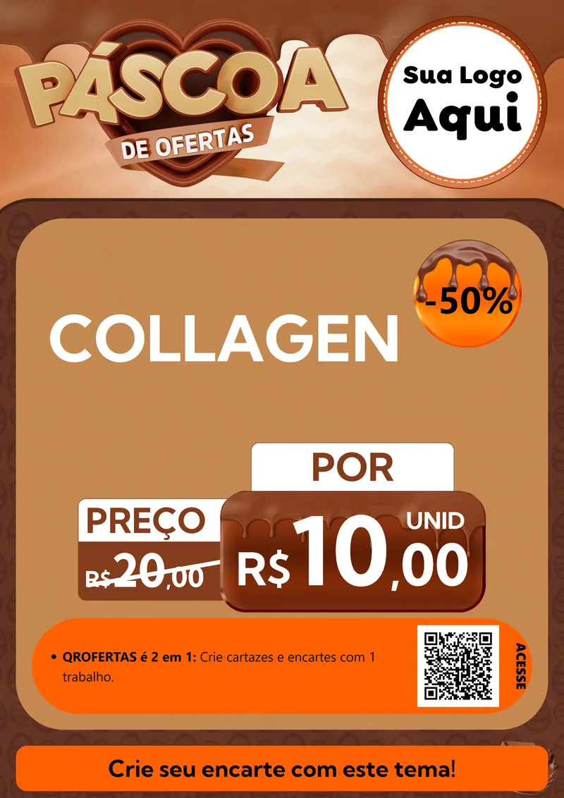 Modelo de Cartaz para Cartaz A4 Vertical com o tema Páscoa de Ofertas para Suplementos alimentares