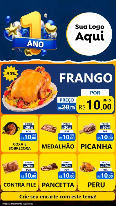 Modelo de Rede Social para Stories com o tema Um Ano de Aniversário para Assados
