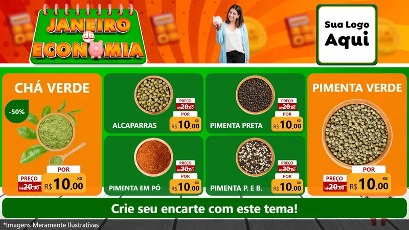 Modelo de TV para TV Horizontal com o tema Janeiro da Economia para Produtos Naturais