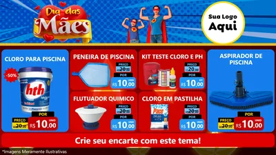 Modelo de TV para TV Horizontal com o tema Dia das Mães para Produtos para Piscina