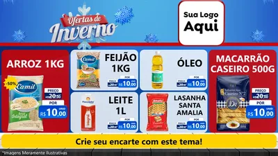 Modelo de TV para TV Horizontal com o tema Ofertas de Inverno para Supermercado