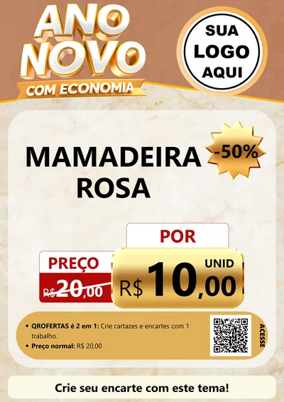Modelo de Cartaz para Cartaz A4 Vertical com o tema Ano Novo Com Economia para Bebês