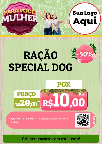 Modelo de Cartaz para Cartaz A4 Vertical com o tema Para Você Mulher para Pet Shop