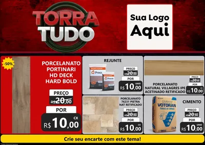 Modelo de Encarte para Encarte A4 Horizontal com o tema Torra Tudo para Pisos e revestimentos