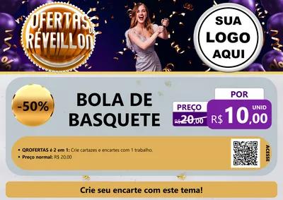 Modelo de Cartaz para Cartaz A4 Horizontal com o tema Ofertas de Réveillon para Artigos Esportivos
