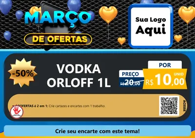 Modelo de Cartaz para Cartaz A4 Horizontal com o tema Março de Ofertas para Distribuidora de bebidas