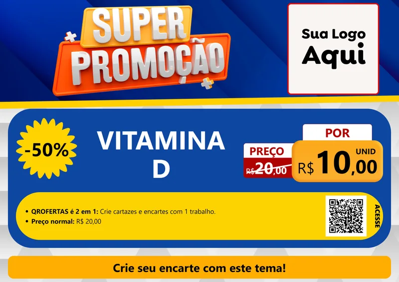 Modelo de Cartaz para Cartaz A4 Horizontal com o tema Super Promoção para Farmácia