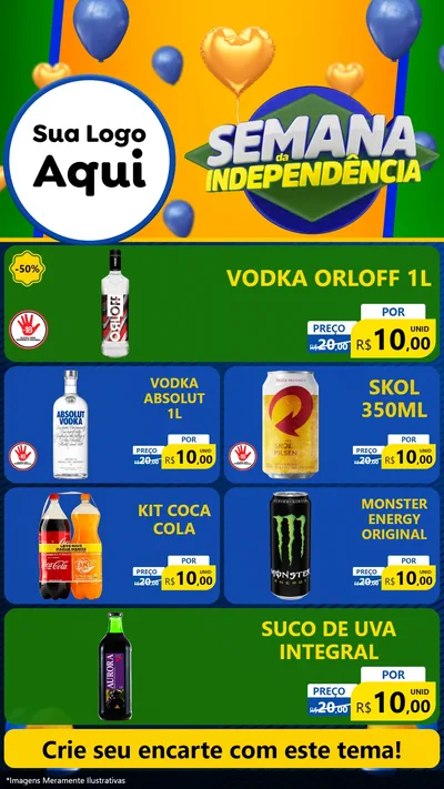 Modelo de TV para TV Vertical com o tema Semana da Independência para Distribuidora de bebidas