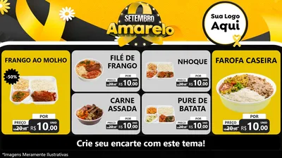 Modelo de TV para TV Horizontal com o tema Setembro Amarelo para Restaurante
