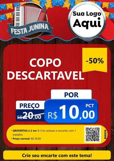 Modelo de Cartaz para Cartaz A4 Vertical com o tema Festa Junina para Embalagens