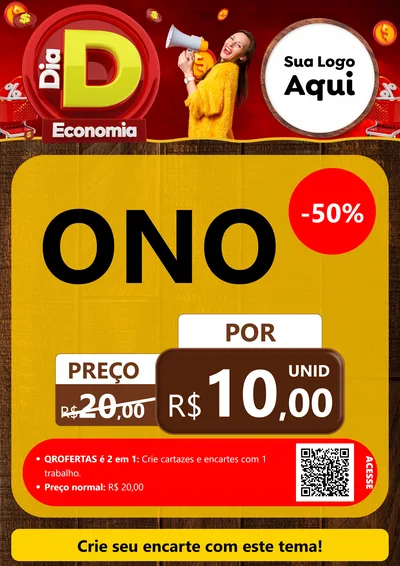 Modelo de Cartaz para Cartaz A4 Vertical com o tema Dia D Economia para Óticas