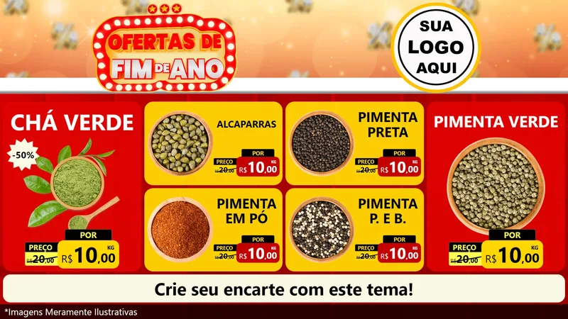 Modelo de TV para TV Horizontal com o tema Ofertas de Fim de Ano para Produtos Naturais