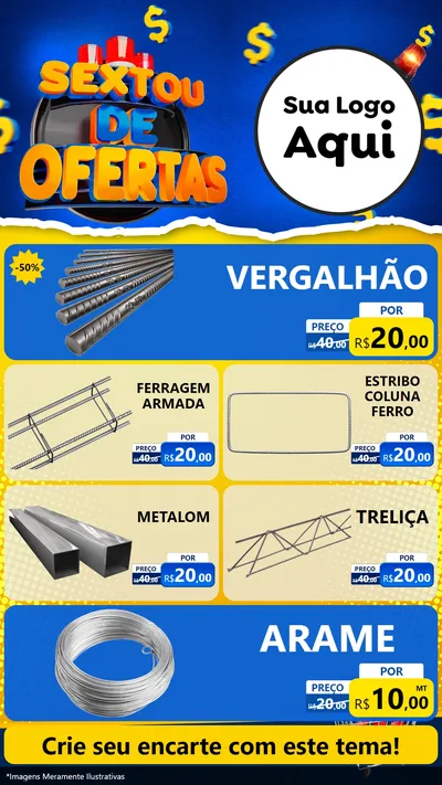 Modelo de TV para TV Vertical com o tema Sextou de Ofertas para Ferragens