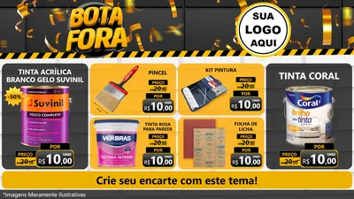 Modelo de TV para TV Horizontal com o tema Bota Fora para Tintas e Ferramentas