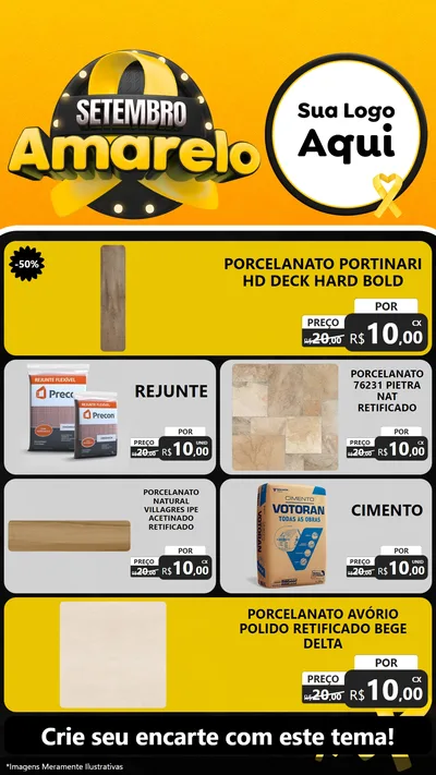 Modelo de TV para TV Vertical com o tema Setembro Amarelo para Pisos e revestimentos