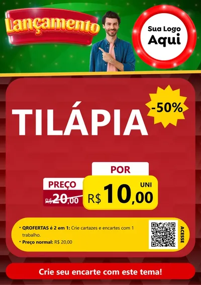 Modelo de Cartaz para Cartaz A4 Vertical com o tema Lançamento para Peixaria