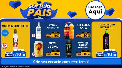 Modelo de TV para TV Horizontal com o tema Sorteio Dia dos Pais para Distribuidora de bebidas