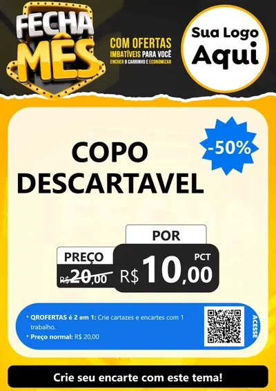 Modelo de Cartaz para Cartaz A4 Vertical com o tema Fecha Mês para Embalagens
