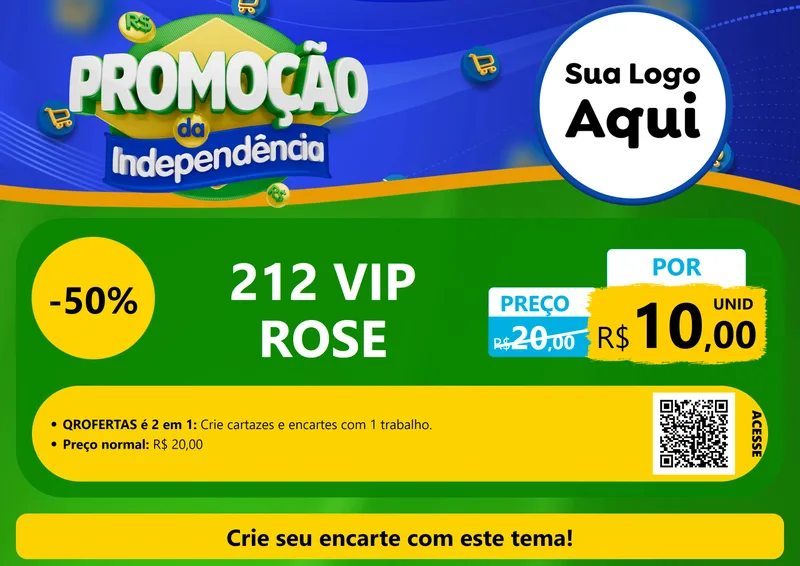 Modelo de Cartaz para Cartaz A4 Horizontal com o tema Promoção da Independência para Perfumes