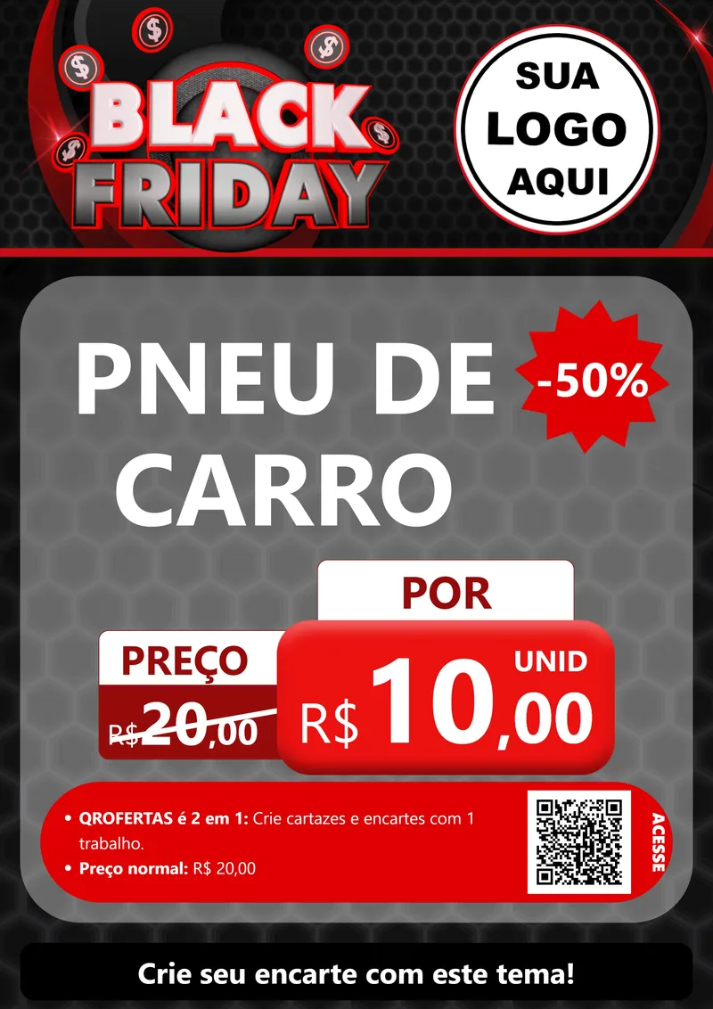 Modelo de Cartaz para Cartaz A4 Vertical com o tema Black Friday para Auto peças