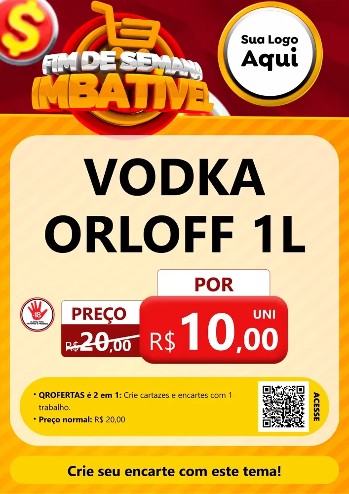 Modelo de Cartaz para Cartaz A4 Vertical com o tema Fim de Semana Imbatível para Distribuidora de bebidas