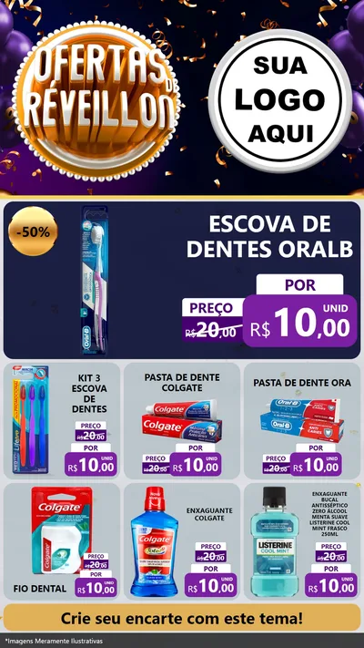 Modelo de Rede Social para Stories com o tema Ofertas de Réveillon para Higiene Pessoal