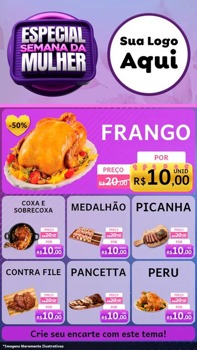 Modelo de Rede Social para Stories com o tema Especial Semana da Mulher para Assados