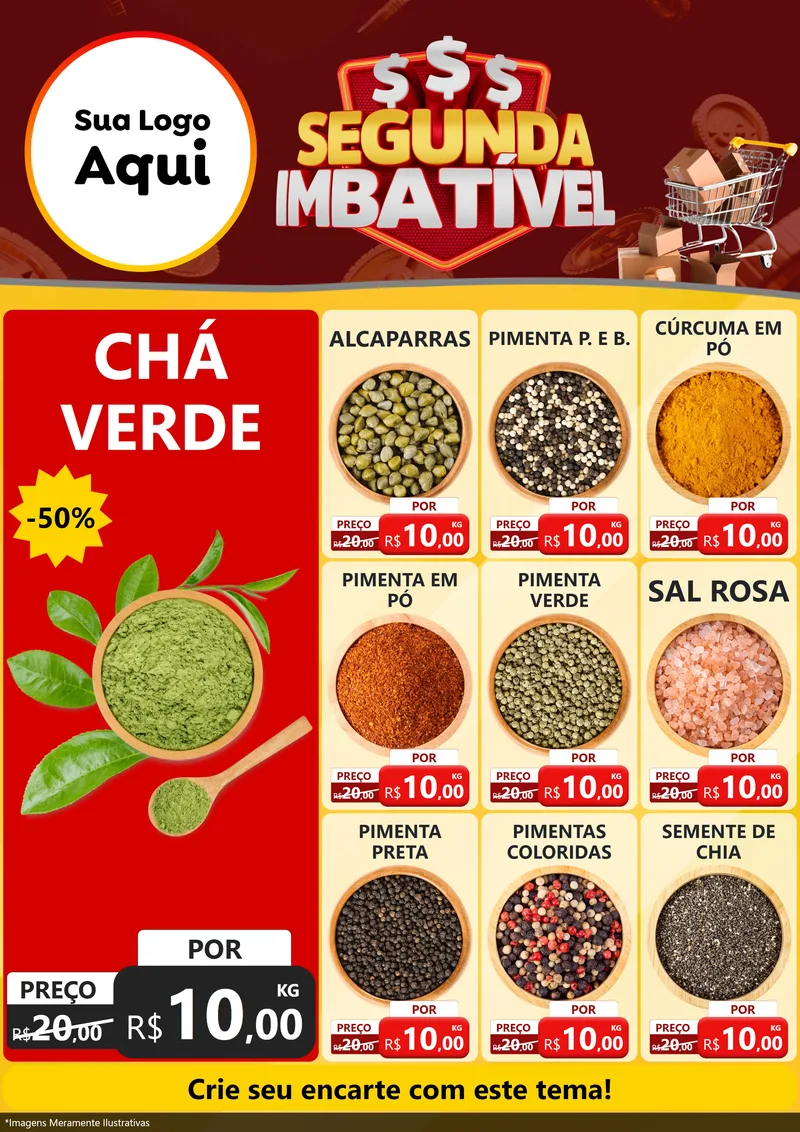 Modelo de Encarte para Encarte A4 Vertical com o tema Segunda Imbatível para Produtos Naturais