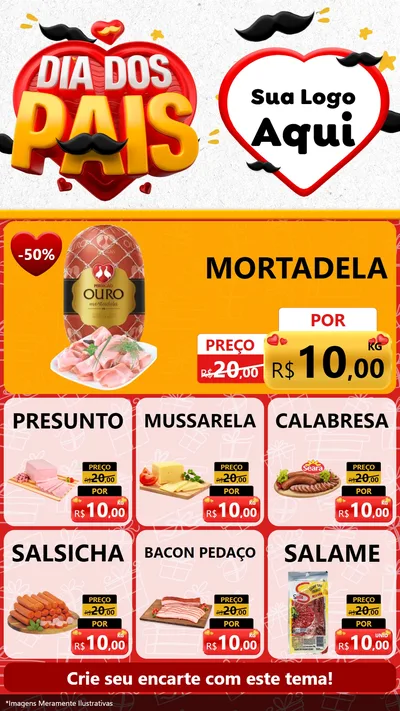 Modelo de Rede Social para Stories com o tema Dia dos Pais para Frios e Laticínios