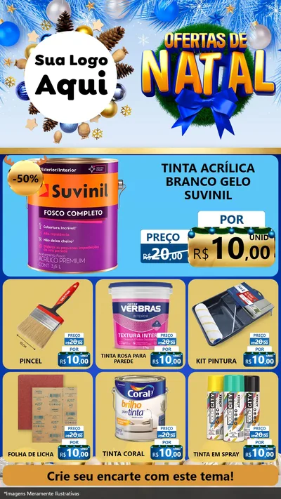 Modelo de Rede Social para Stories com o tema Ofertas de Natal para Tintas e Ferramentas