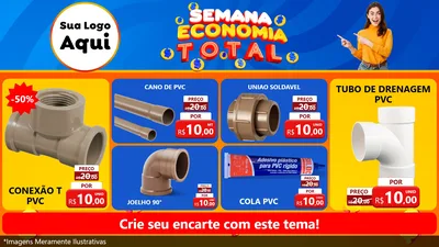 Modelo de TV para TV Horizontal com o tema Semana Economia Total para Tubos e conexões