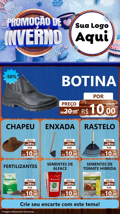 Modelo de Rede Social para Stories com o tema Promoção de Inverno para Agropecuária