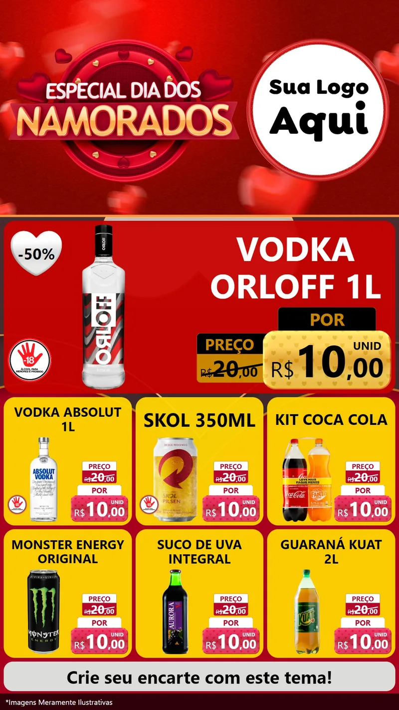Modelo de Rede Social para Stories com o tema Especial Dia Dos Namorados para Distribuidora de bebidas