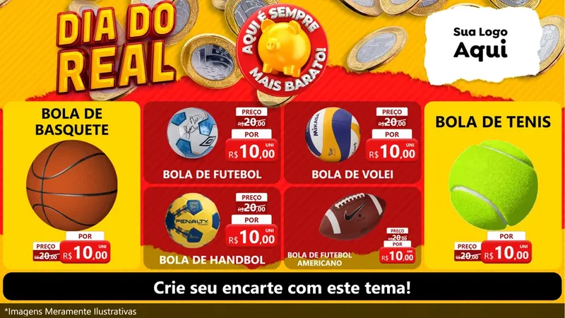 Modelo de TV para TV Horizontal com o tema Dia Do Real para Artigos Esportivos